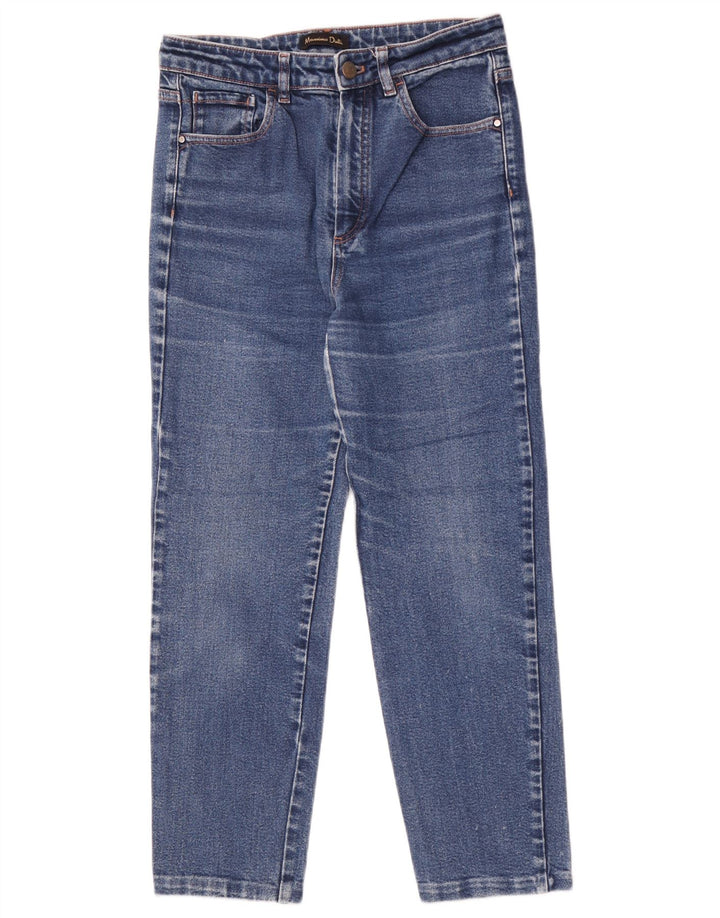 Massimo Dutti Vaqueros Cropped De Cintura Alta Mujer EU 40 Medium W30 L26 Azul
