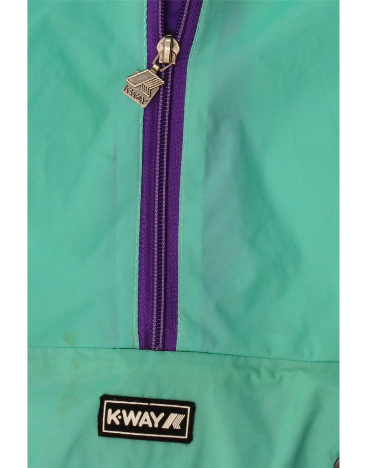 K-WAY Chaqueta impermeable con capucha para niña 8-9 años Verde Colorblock