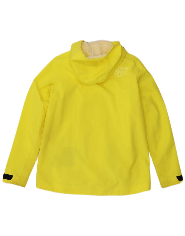 Superdry Chaqueta impermeable con capucha para mujer, Reino Unido 40, Poliéster amarillo medio