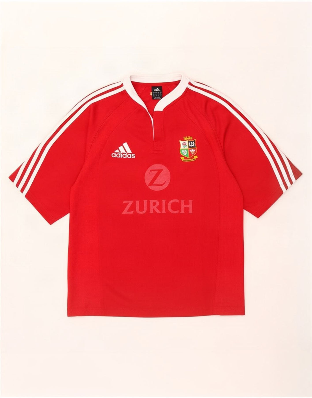 Adidas Hombre Zurich Graphic Camiseta Top Medio Rojo Colorblock Poliéster