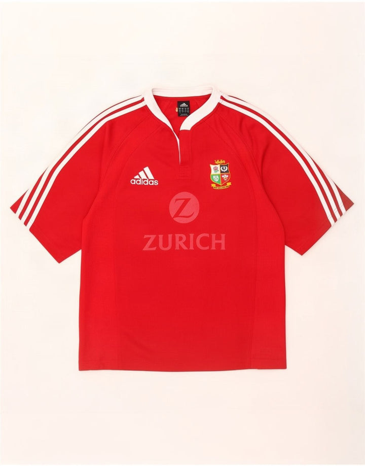 Adidas Hombre Zurich Graphic Camiseta Top Medio Rojo Colorblock Poliéster