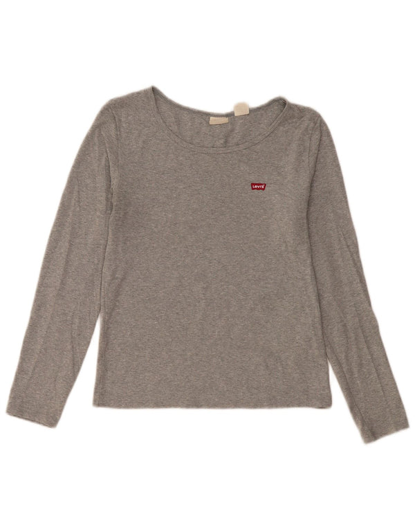 Levi's Top de manga larga para mujer UK 10 Small Grey Cotton