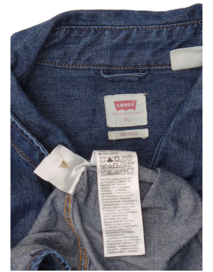 LEVI'S Camisa vaquera de corte relajado para hombre XL Algodón azul