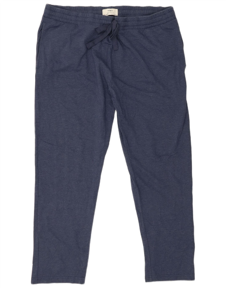 MARKS & SPENCER Pantalones de chándal para hombre 2XL Azul marino Algodón