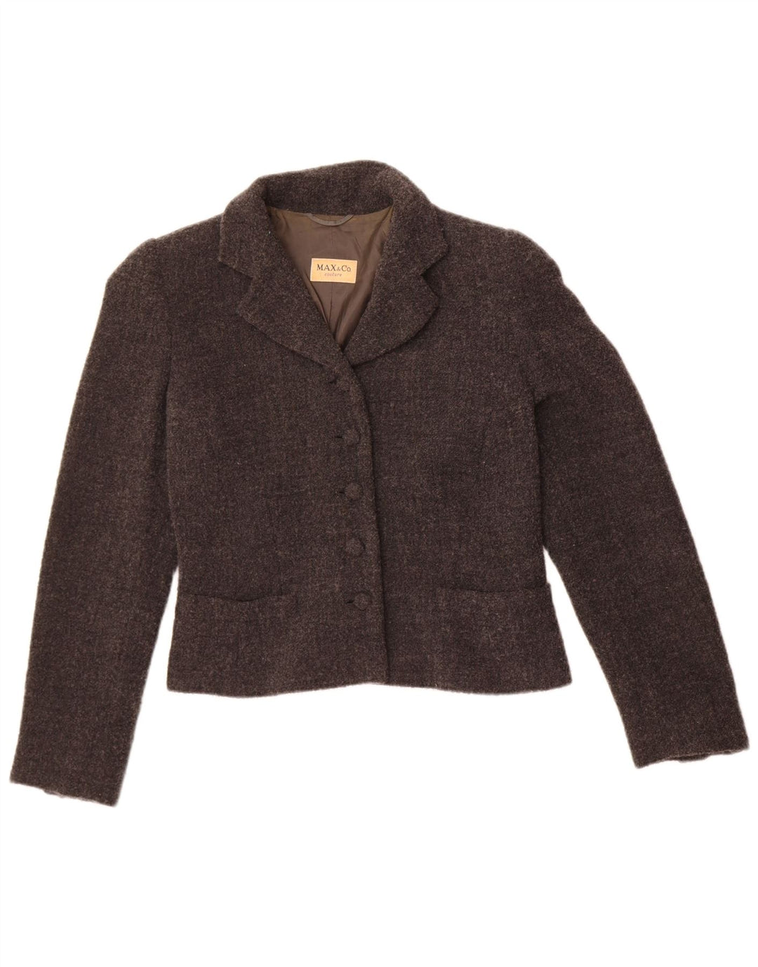 Max & Co. Chaqueta tipo blazer de 5 botones para mujer UK 42 Lana gris medio