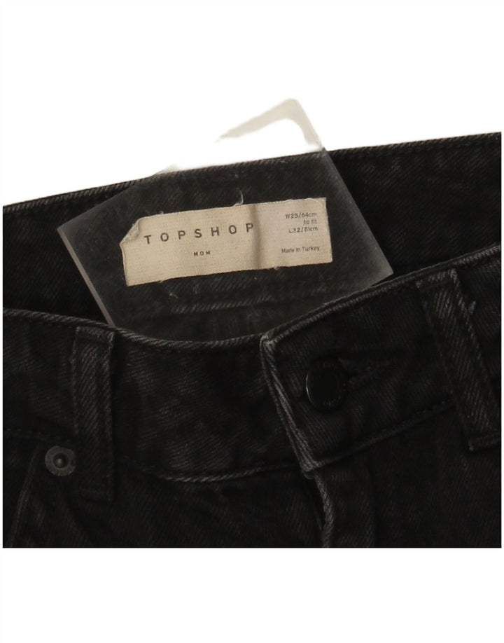 TOPSHOP Vaqueros Mom Tapered para Mujer W25 L29 Algodón Negro