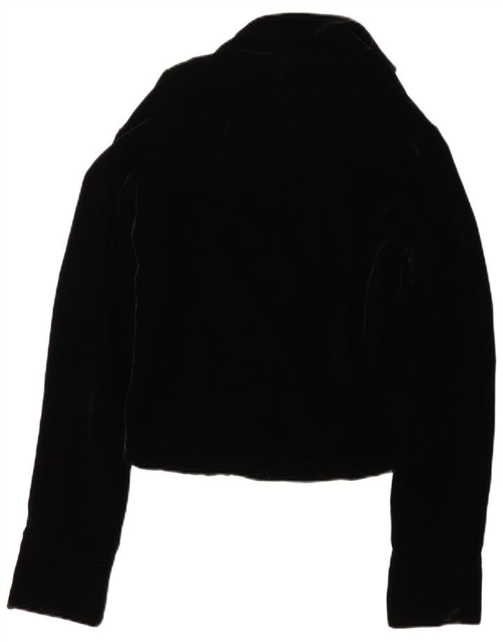 VINTAGE Chaqueta Blazer de Terciopelo de 3 Botones para Mujer Reino Unido 12 Negro Medio