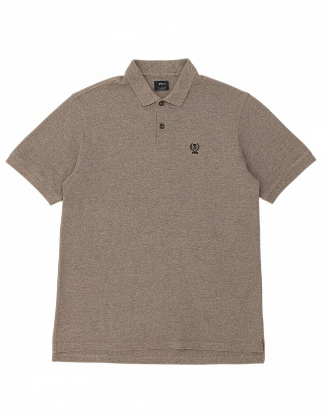 IZOD Mens Polo Shirt Large Grey Cotton