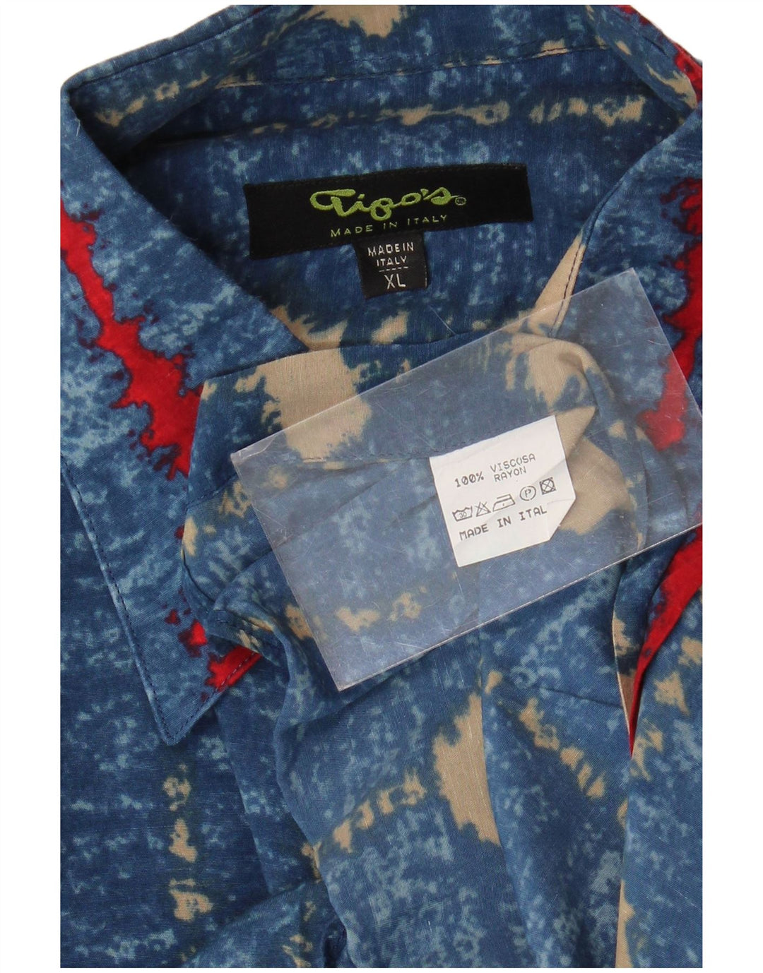 Camisa Tipo' S Hombre Manga Corta XL Viscosa Rayas Azul