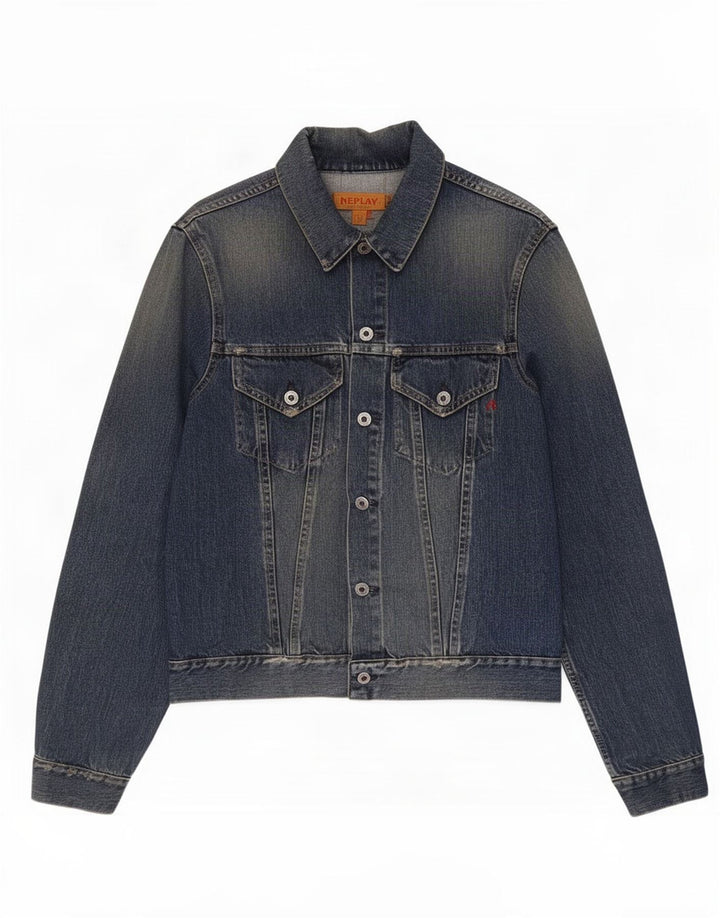 Replay Chaqueta vaquera desgastada para hombre UK 40 Algodón azul grande