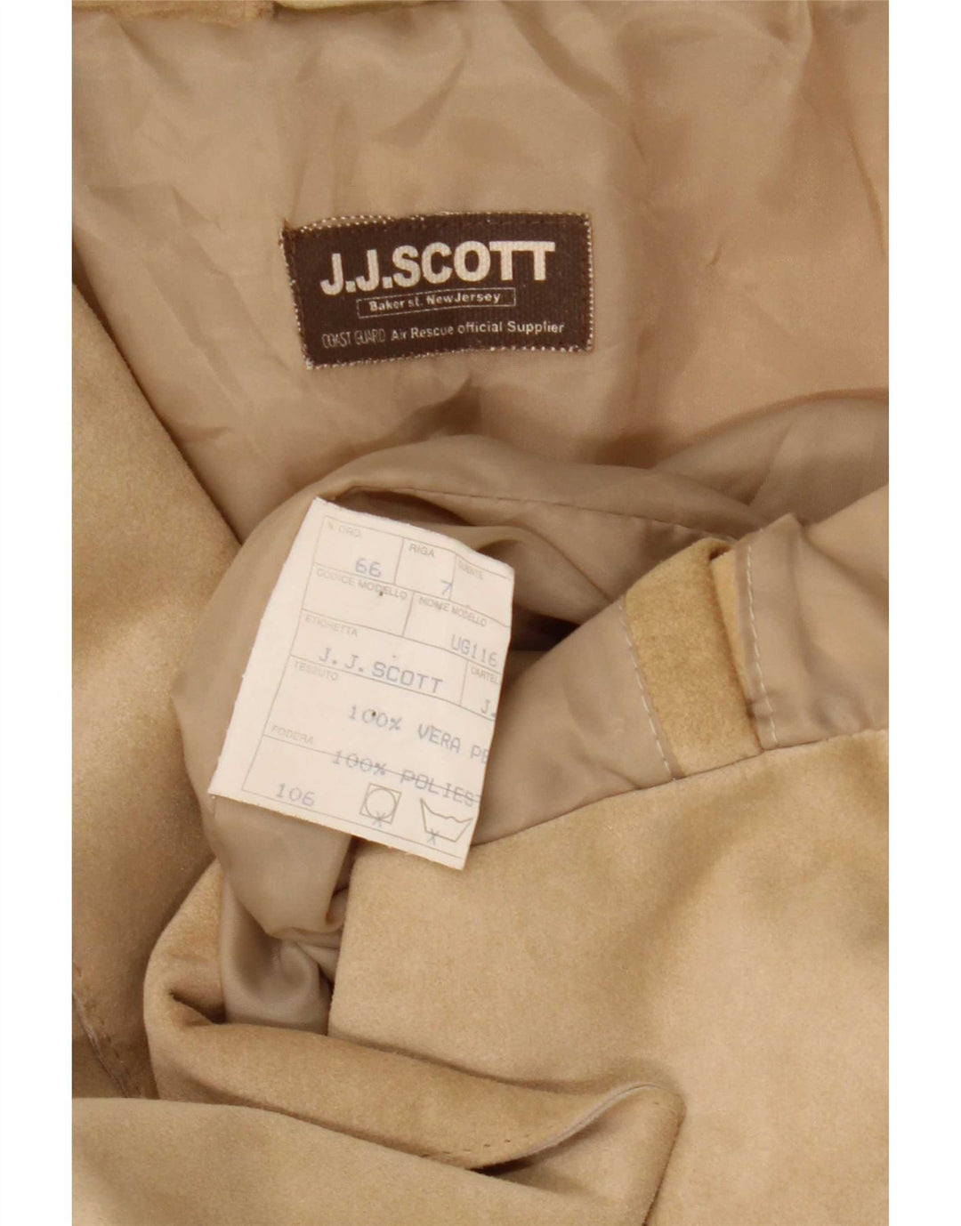 J.J.Scott Chaqueta tipo blazer de ante con 3 botones para hombre IT 52 XL Cuero beige