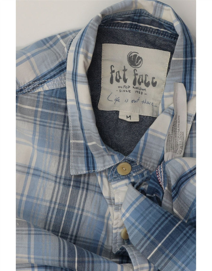 Camisa de hombre FAT FACE de algodón a cuadros azul medio