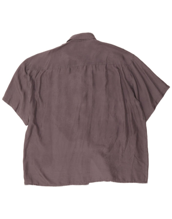 Nueva camisa rápida de manga corta para hombre talla 45/46 2XL gris seda