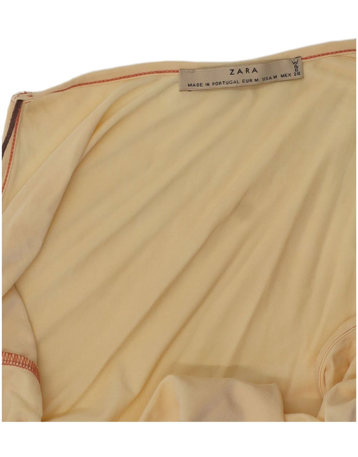 ZARA Mujer Crop Cami Top UK 40 Medio Amarillo