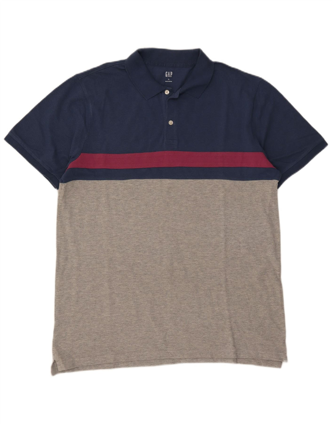 Polo Gap Hombre XL Algodón Color Block Gris