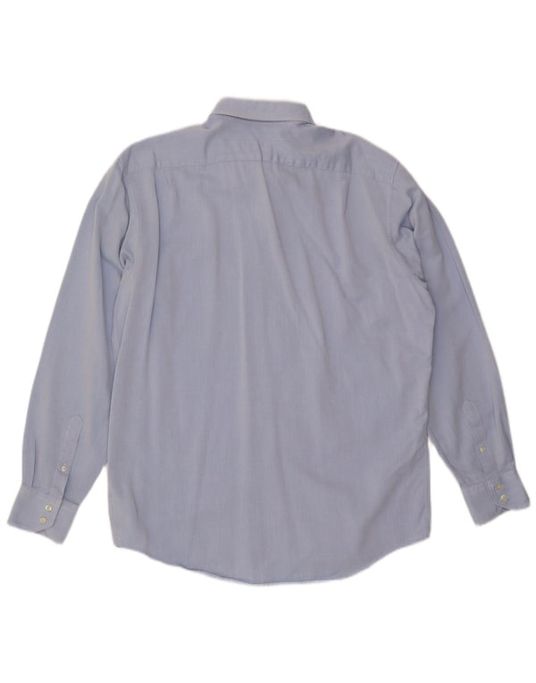 LACOSTE Camisa de corte regular para hombre Talla 43 Algodón azul grande