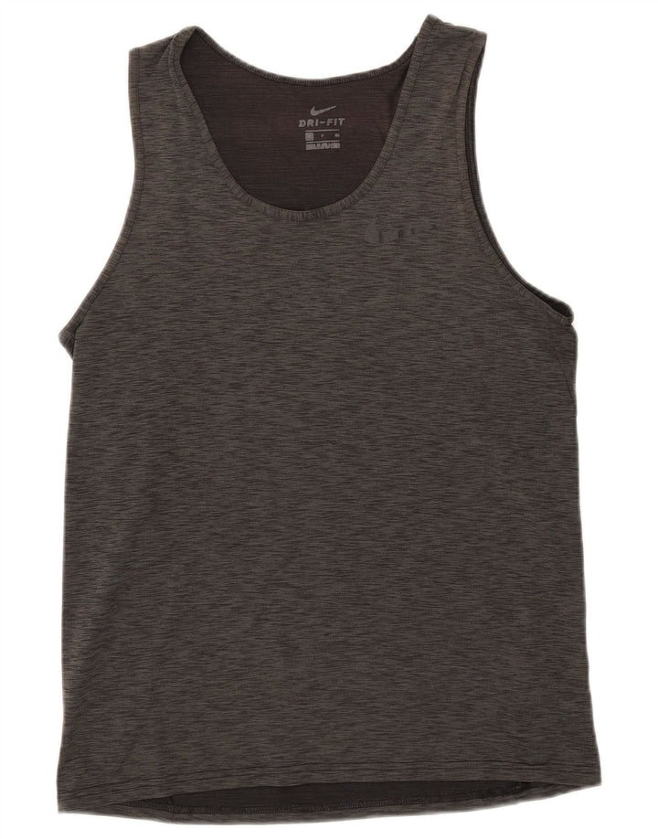 NIKE Mens Dri Fit Chaleco Top Pequeño Caqui Moteado Poliéster