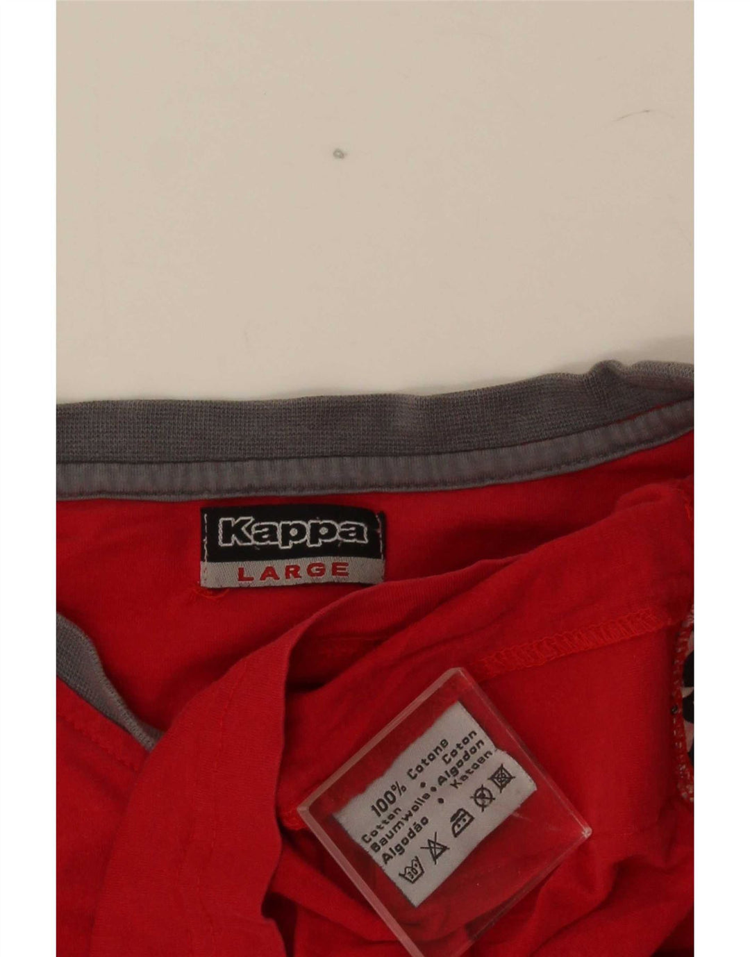 Kappa Hombre Camiseta Gráfica Top Large Rojo Colorblock
