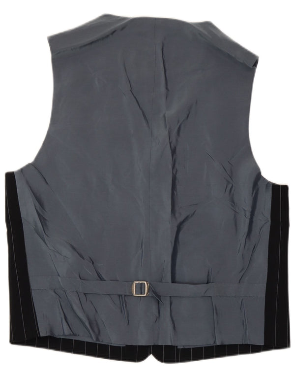 Chaleco vintage para hombre IT 52 Lana virgen a rayas negras grandes