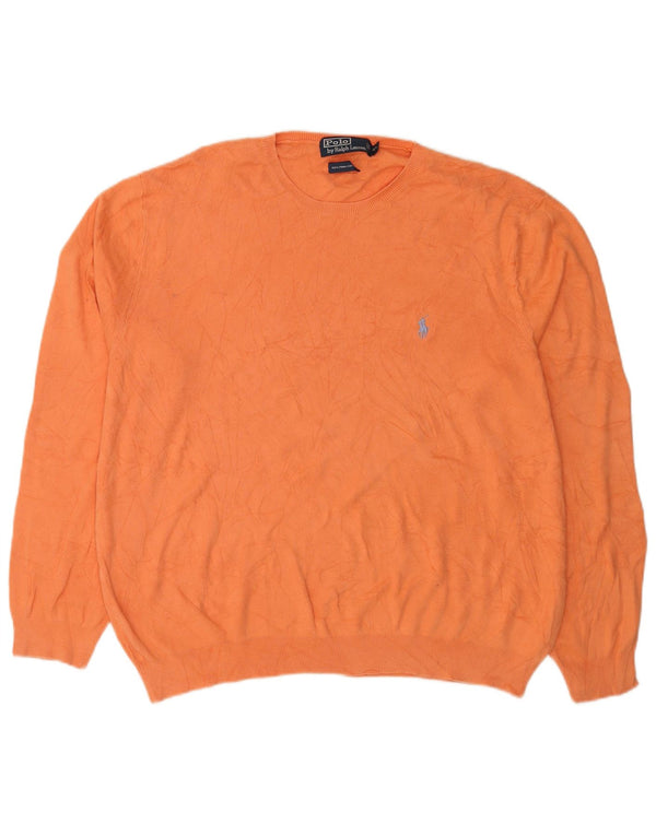 Polo Ralph Lauren - Jersey de cuello redondo para hombre, talla XL, algodón naranja