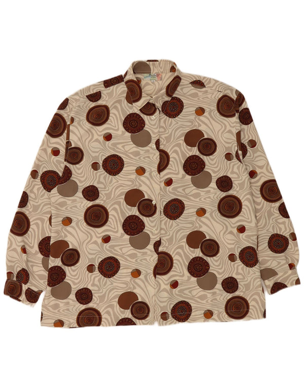 Blusa vintage para mujer IT 48 XL Poliéster geométrico multicolor