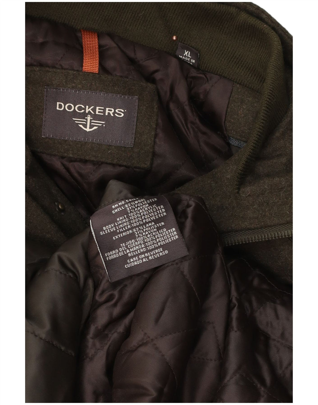 Dockers Chaqueta militar utilitaria para hombre UK 42 XL Lana caqui