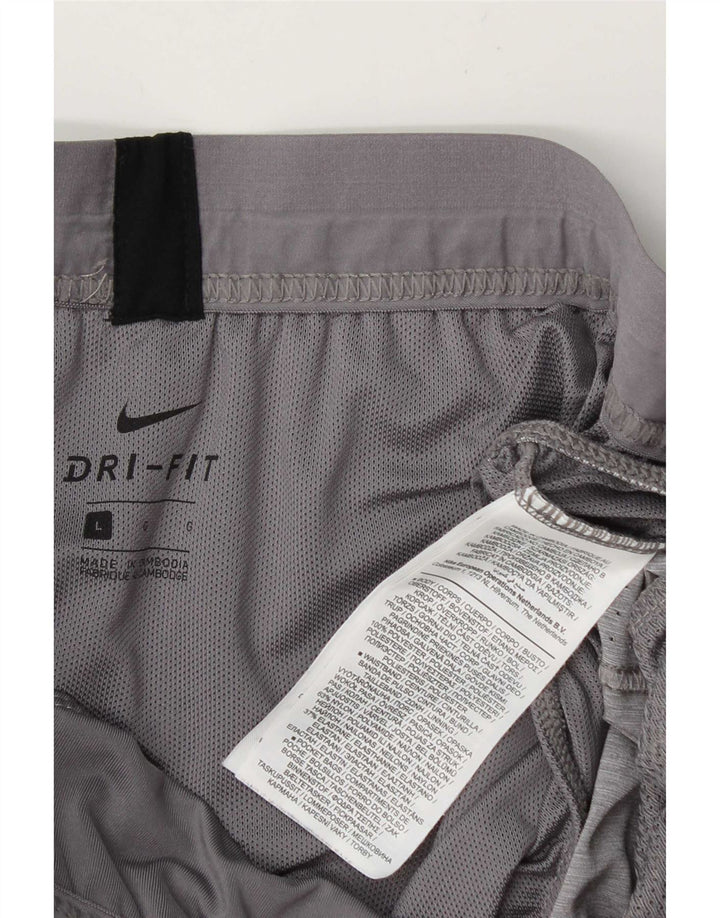 Nike - Pantalones cortos deportivos Dri Fit para hombre, poliéster gris grande