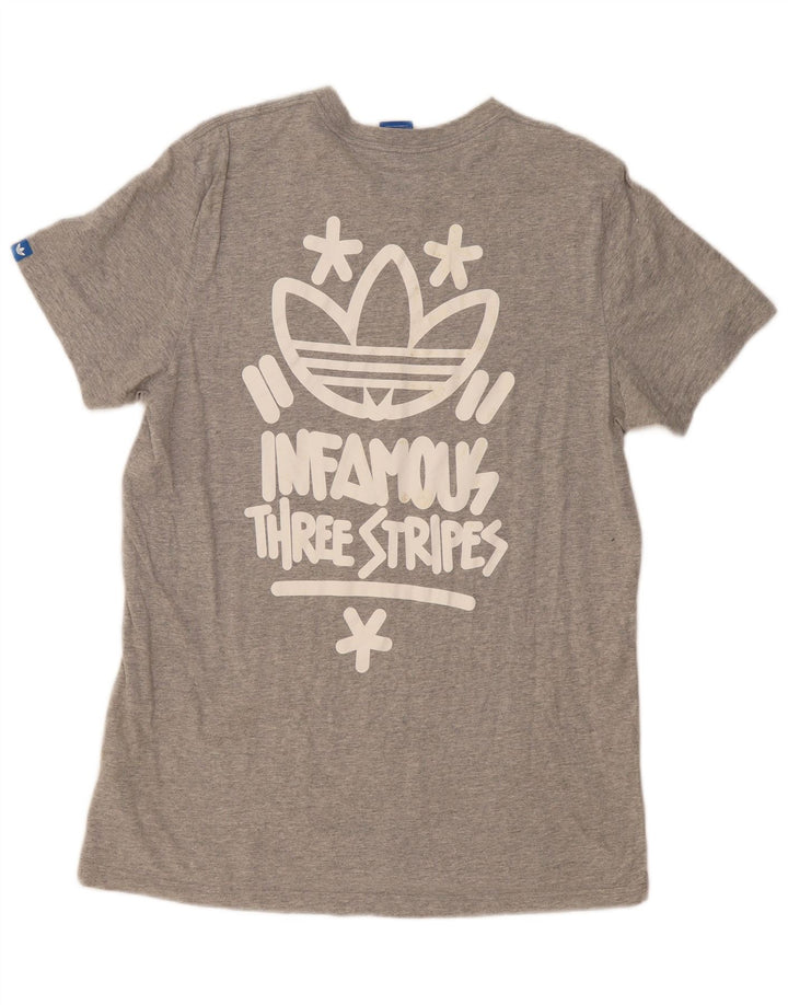 ADIDAS Camiseta gráfica para hombre Top Grande Gris Algodón