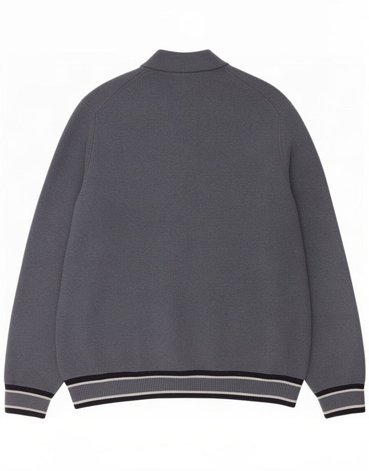 Marks & Spencer Suéter tipo cárdigan para hombre 2XL Poliéster a rayas azules