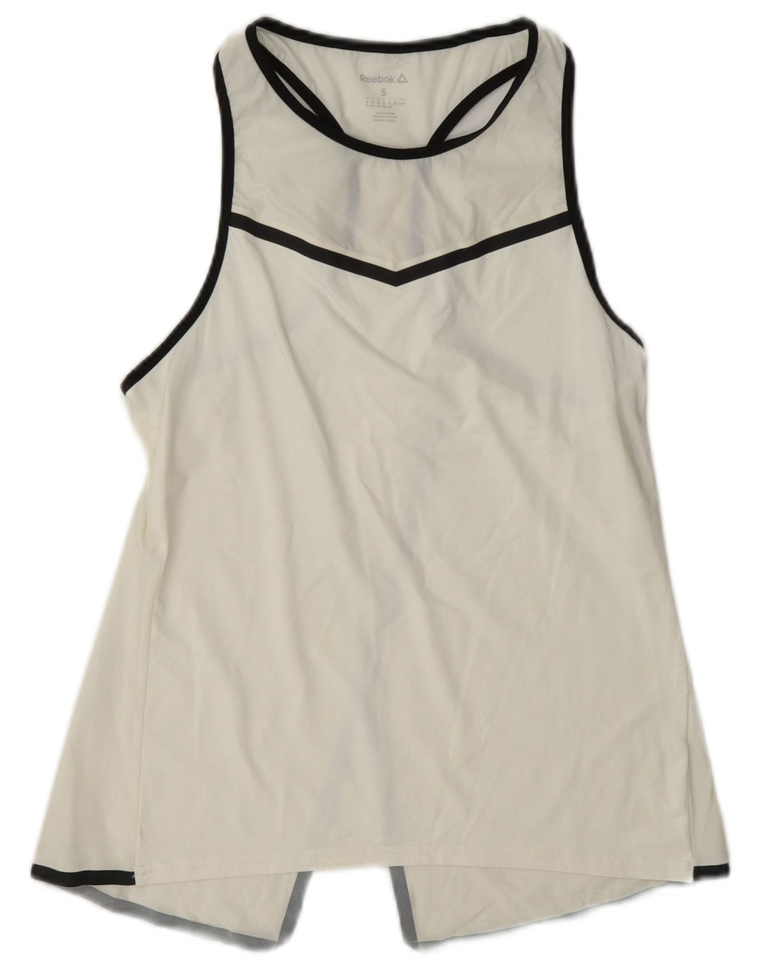 Reebok Camiseta sin mangas gráfica para mujer UK 8/10 Small White
