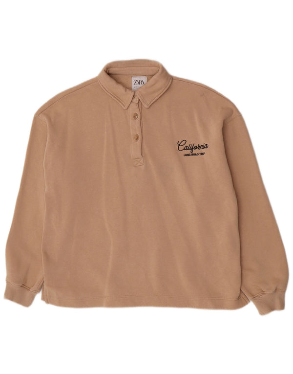 Zara Sudadera Niña Jumper 13-14 Años Beige Algodón