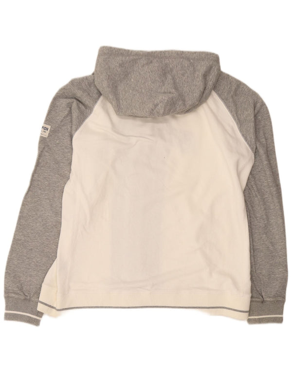 Champion Sudadera con capucha y cremallera gráfica para hombre 2XL Algodón blanco con bloques de color