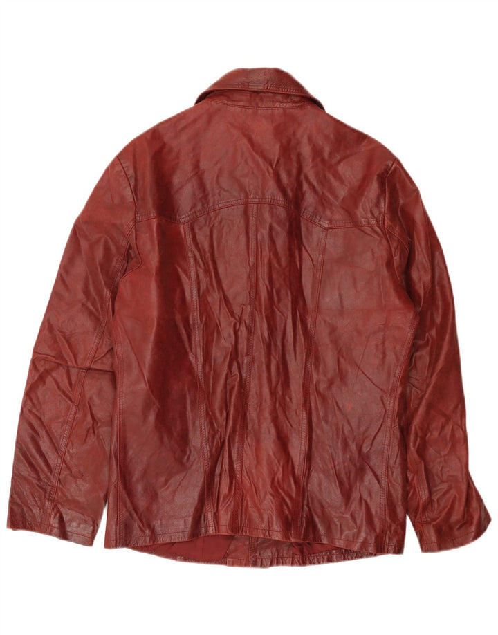 Chaqueta de cuero ZEN para hombre IT 48 Medium Borgoña