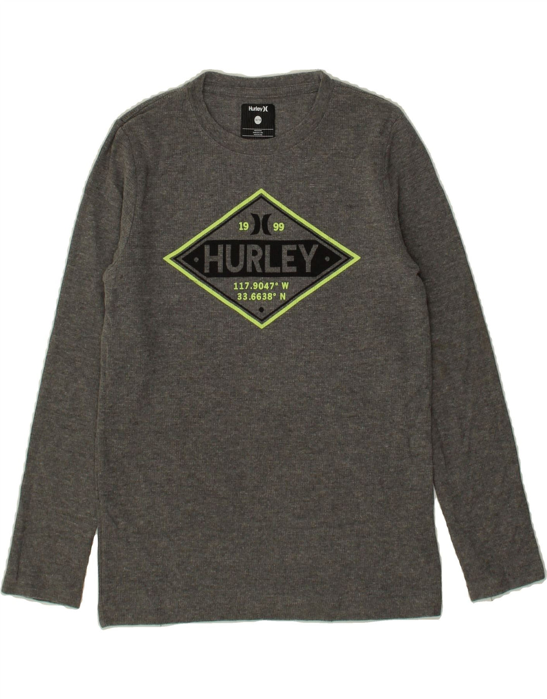HURLEY Boys Graphic Top Long Sleeve 14-15 Years Grey Cotton Vintage Hurley and Second-Hand Hurley from Messina Hembry 