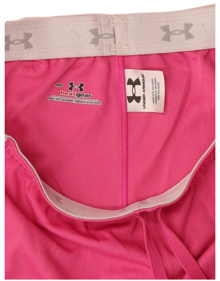 UNDER ARMOUR Pantalones cortos deportivos Heat Gear para mujer Reino Unido 14 Mediano Rosa Geométrico