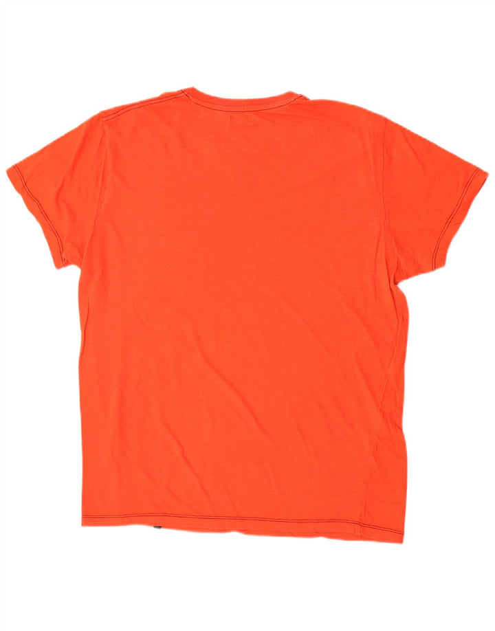 Avirex - Camiseta gráfica para hombre, talla grande, color naranja
