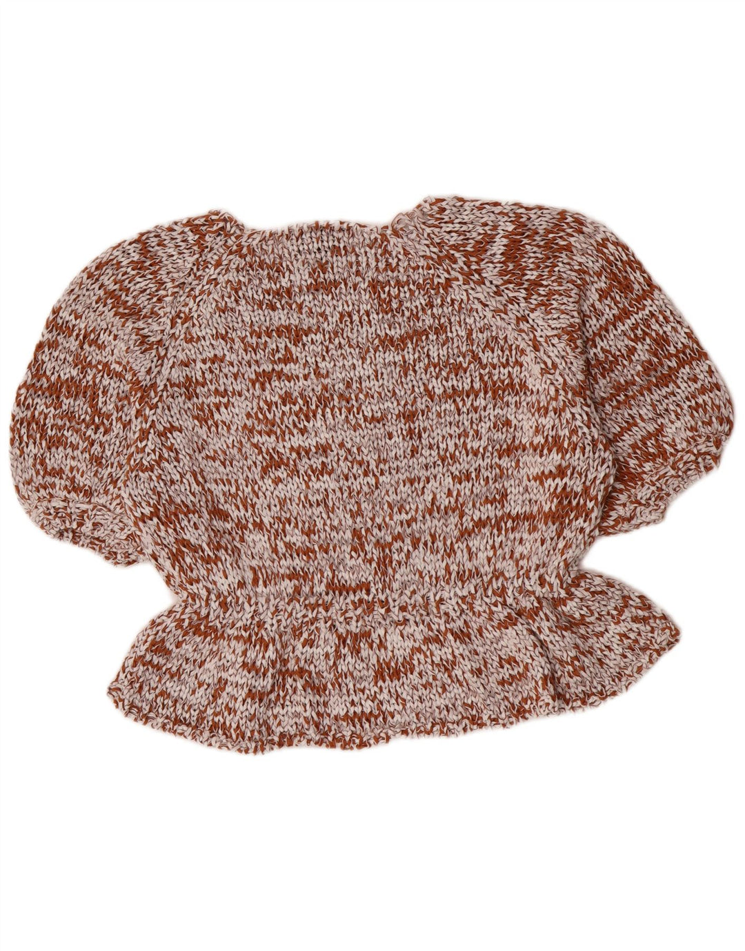 Zara Blusa De Ganchillo Extragrande para Mujer Top Reino Unido 10 Pequeño Algodón Marrón