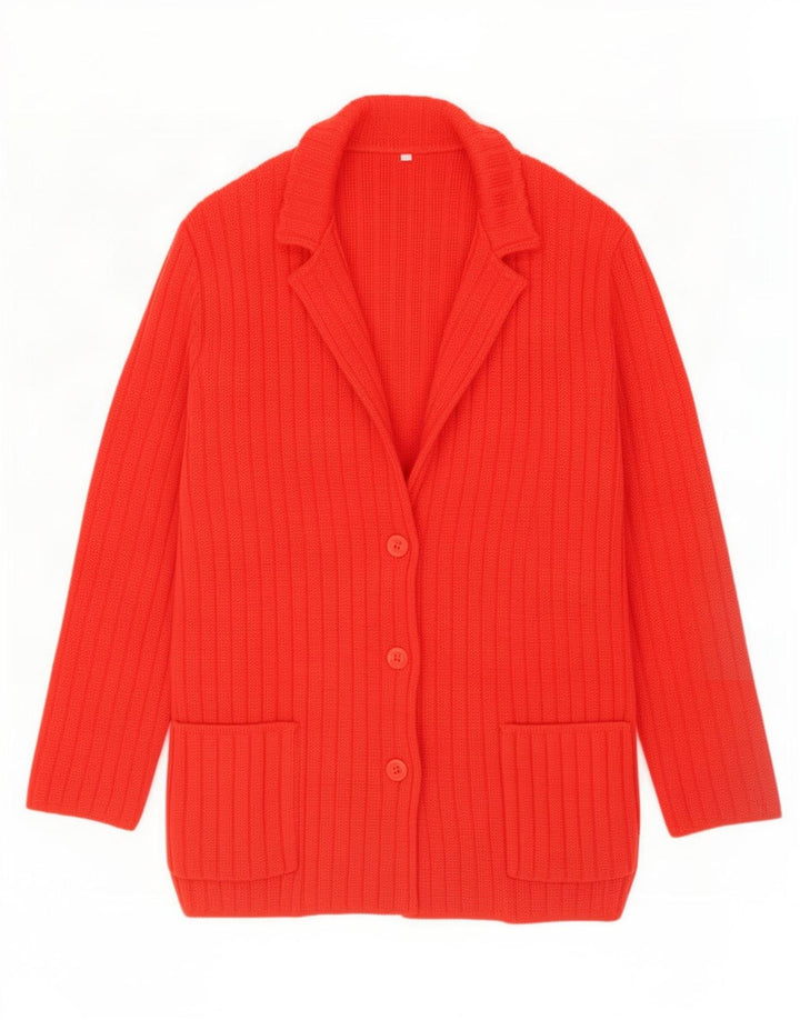 Vintage mujer Cardigan suéter Reino Unido 16 rojo grande