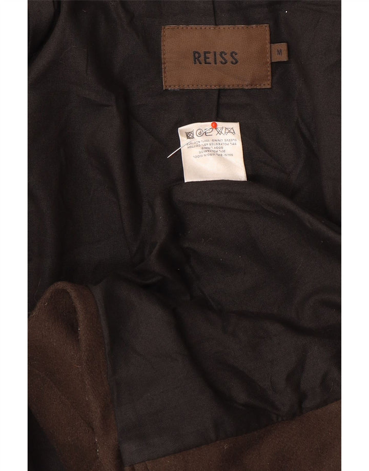 Abrigo Reiss para hombre UK 38 Lana marrón medio