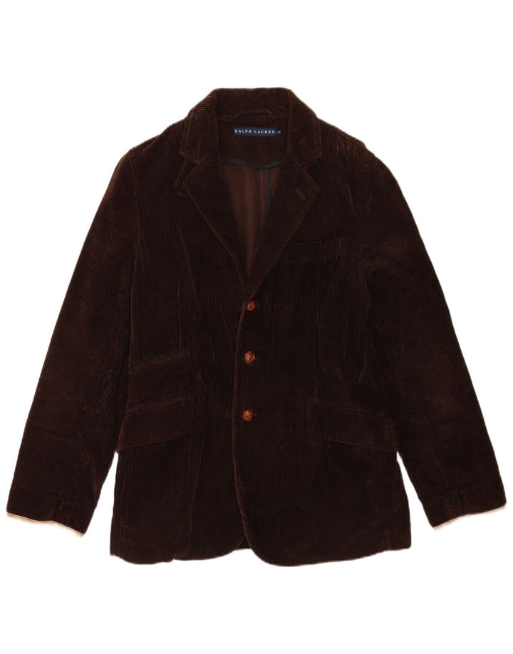 Ralph Lauren Chaqueta Blazer de 3 Botones para Mujer US 10 Grande Marrón Colorblock
