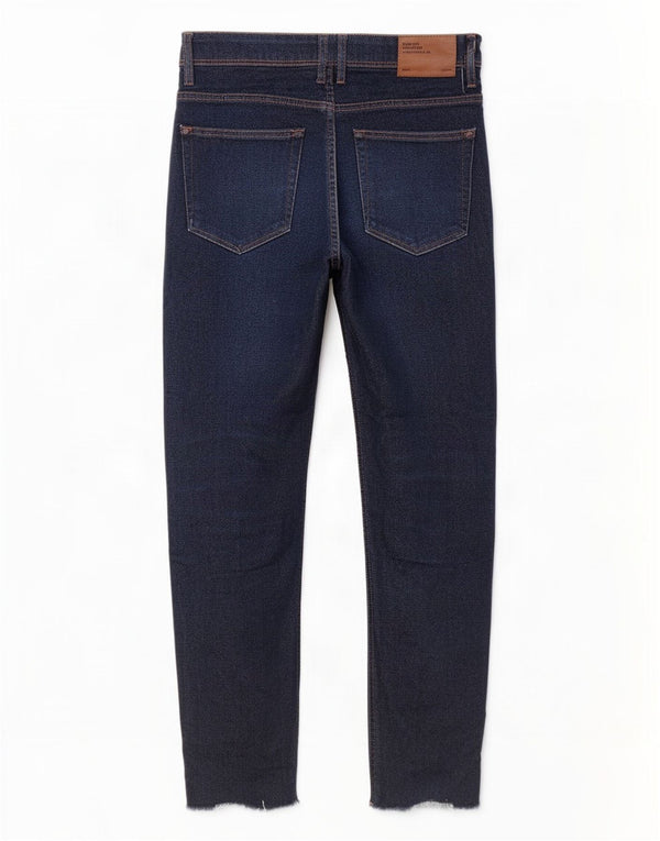 Zara Jeans ajustados recortados para hombre EU 38 Small W30 L25 Algodón azul marino