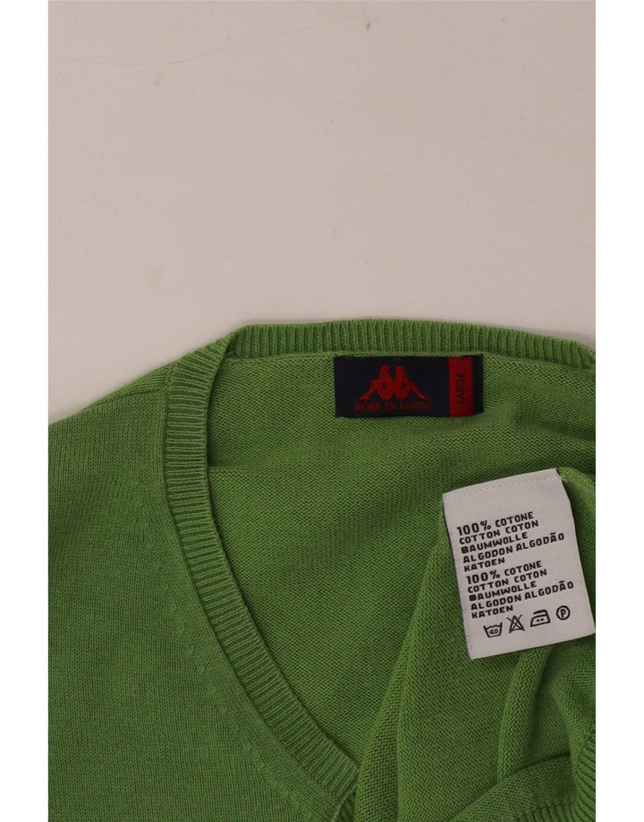 Kappa Hombre Jersey Con Cuello En V Jersey Grande Verde Algodón
