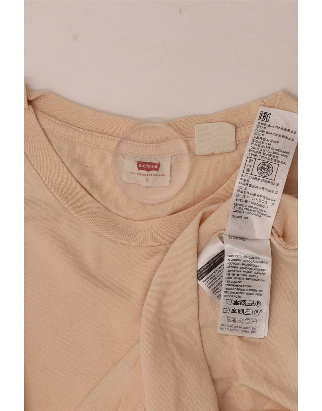 Camiseta Levi's Hombre Top Small Beige Algodón