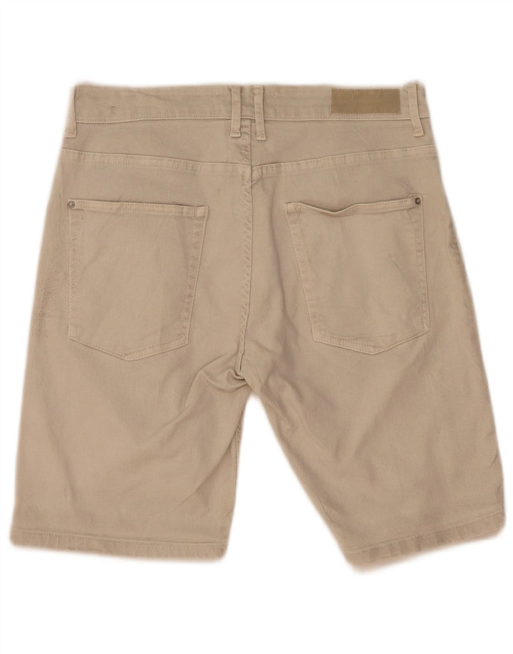 Zara Pantalones cortos casuales para hombre EU 42 Large W32 Beige