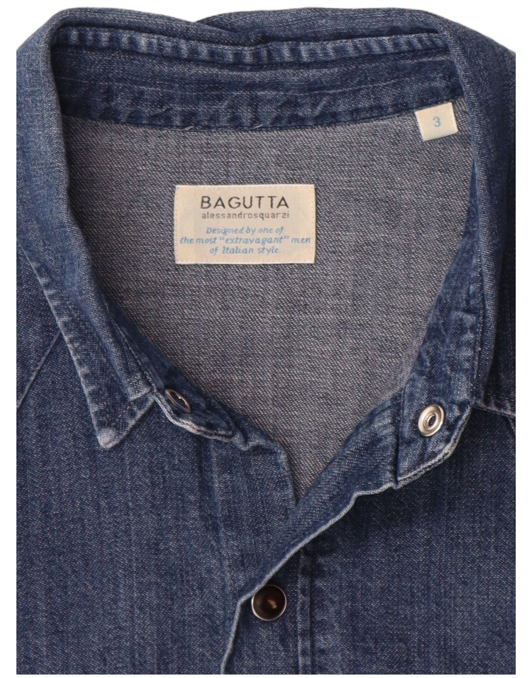 Bagutta Camisa Vaquera Para Hombre Azul Grande