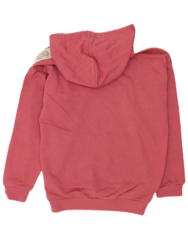 Adidas - Sudadera con capucha para mujer, diseño gráfico de gran tamaño, talla 8, XS, algodón rosa