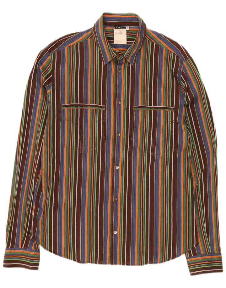 Dolce & Gabbana Camisa Hombre Talla 38 Mediana Algodón A Rayas Multicolor