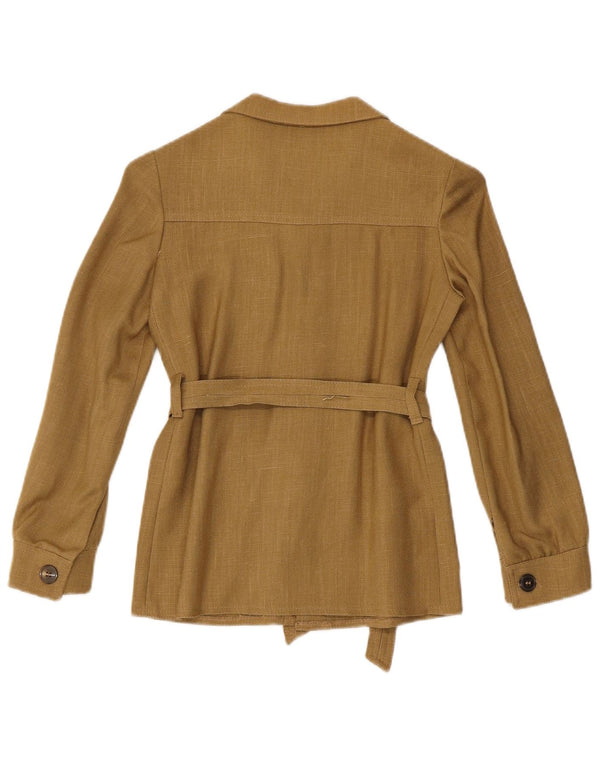 Camisa vintage para mujer IT 34 2XS Viscosa caqui