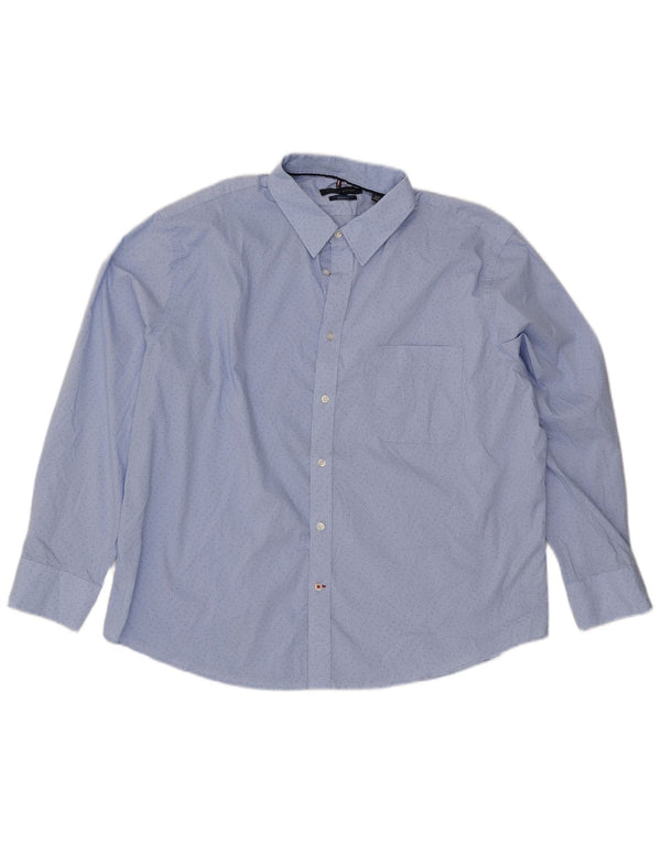 Tommy Hilfiger Camisa de ajuste regular para hombre talla 18 1/2 2XL azul manchado