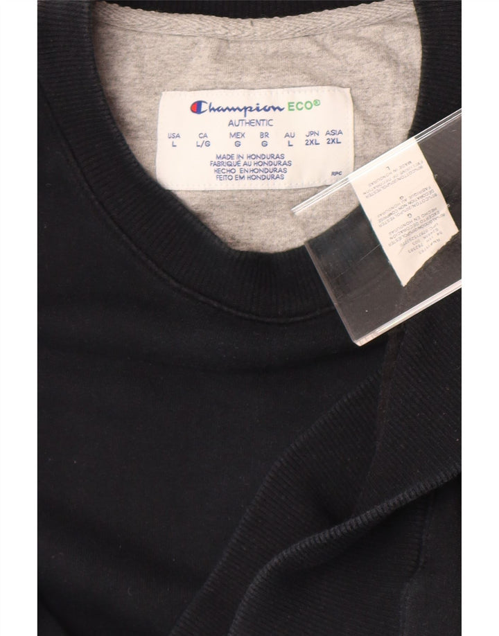 Champion Sudadera Jumper para hombre Large Black Cotton